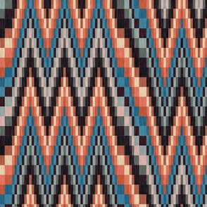 Red Blue and Gray Flamestitch Bargello