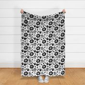 Matisse cutouts flowers black white large Wallpaper