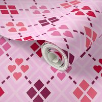 Pink diamonds argyle Valentine's hearts