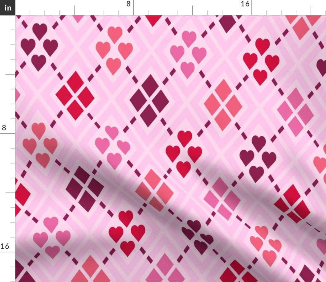 Pink diamonds argyle Valentine's hearts