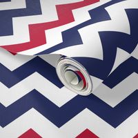 July 4th chevron stripes white blue red