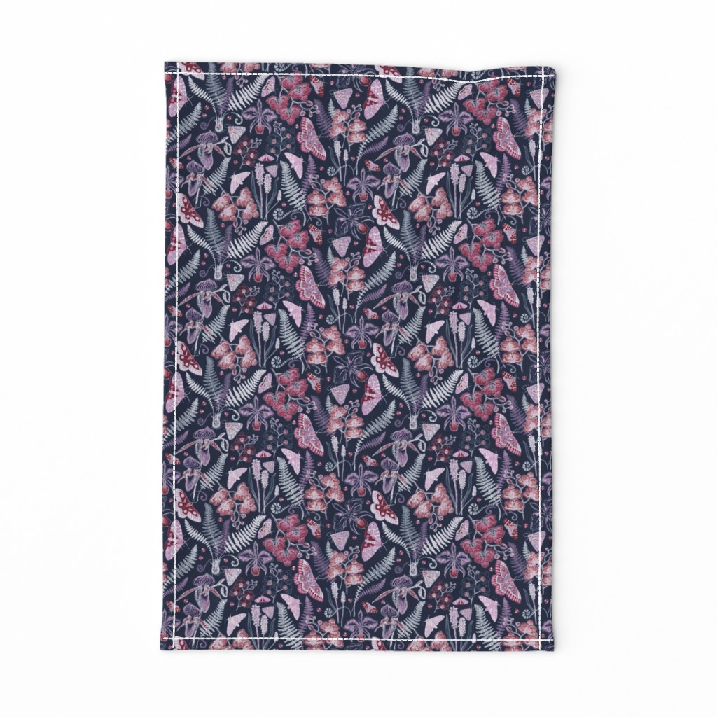 Orchid Botanical Study (navy) small