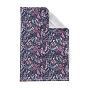 Orchid Botanical Study (navy) small