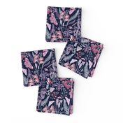 Orchid Botanical Study (navy) small