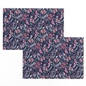 Orchid Botanical Study (navy) small