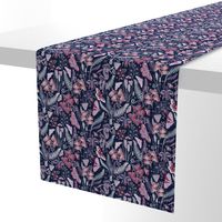 Orchid Botanical Study (navy) small