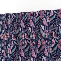 Orchid Botanical Study (navy) small