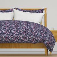 Orchid Botanical Study (navy) small