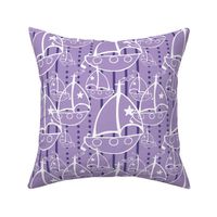 Sail Boats in purple, lavender and white