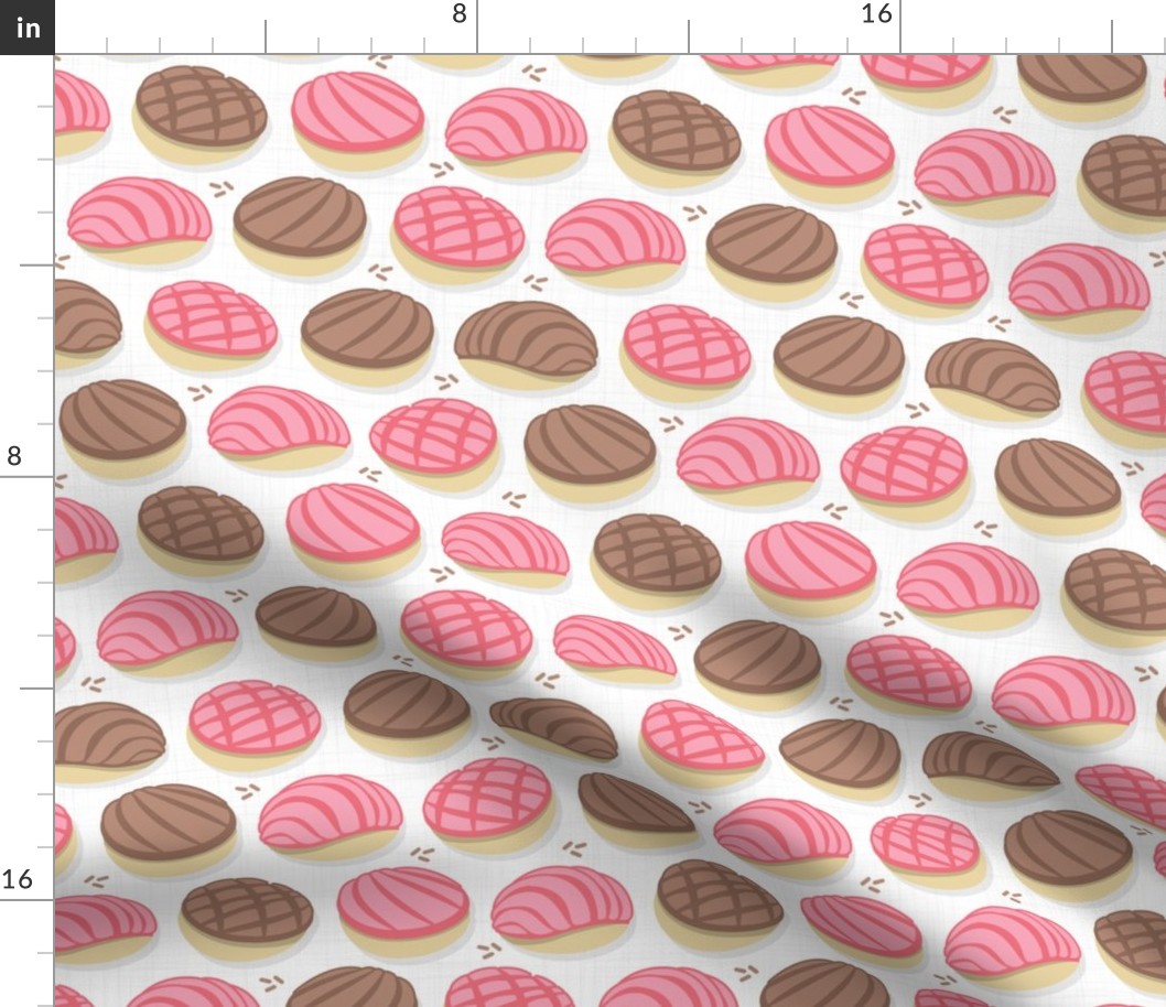 Small scale // Mexican conchas // white background pink & brown shells