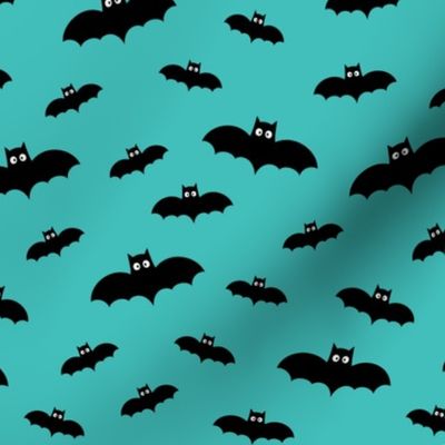 tiny bats teal 60% smaller » halloween