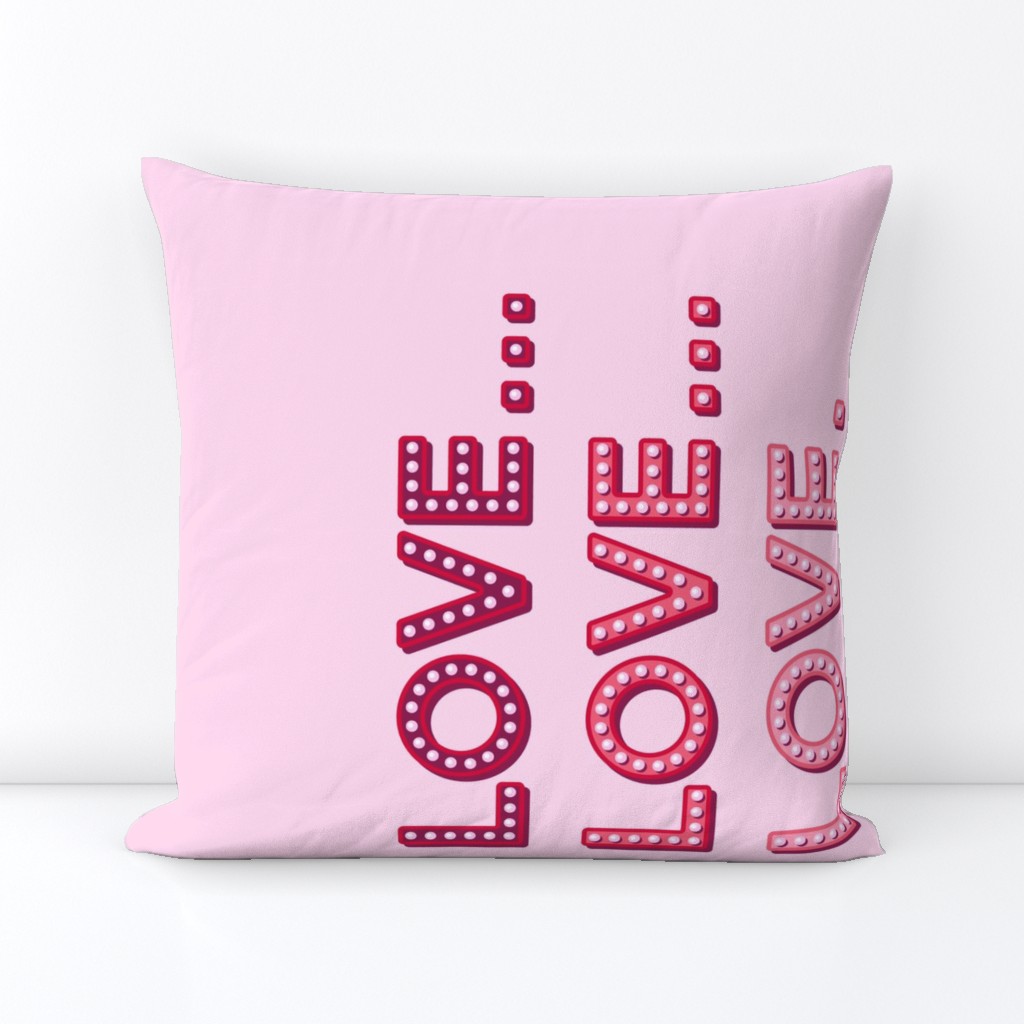 Retro Light Bulbs Love Love pink MCM Wall Hanging