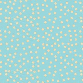 Twinkling Cantaloupe Dots on Heavenly Blue - Medium Scale