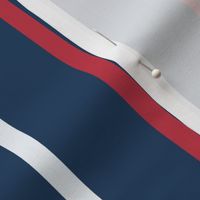 Retro nautical thin vertical stripes navy red white