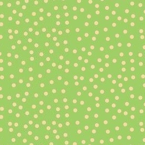 Twinkling Dots of Cantaloupe on Wasabi Green - Medium Scale