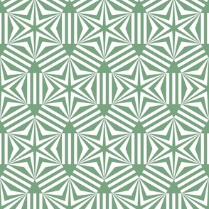 Jade green striped Nordic Stars