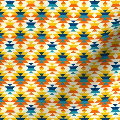 Small scale colorful navajo diamonds orange Fabric