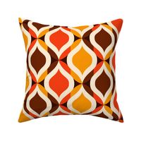 Ogee mosaic large retro ovals orange brown