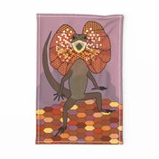 Frilly Mad! Frilled neck lizard tea towel 