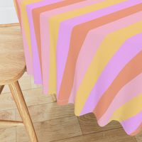 Hibiscus Hawaiian Flower Cabana Stripes in Pink, Yellow, Peach and Lilac