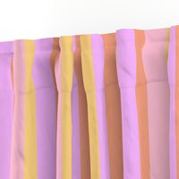 Hibiscus Hawaiian Flower Cabana Stripes in Pink, Yellow, Peach and Lilac