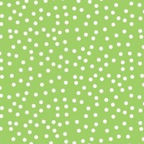 Twinkling Dots of Icy Cream on Wasabi Green - Medium Scale