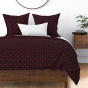 Dots with Cherry Skulls Black White Red Small