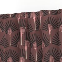 Retro Palm Trees brown black blush