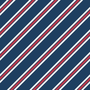 Stripes retro diagonal bandana nautical navy blue white red