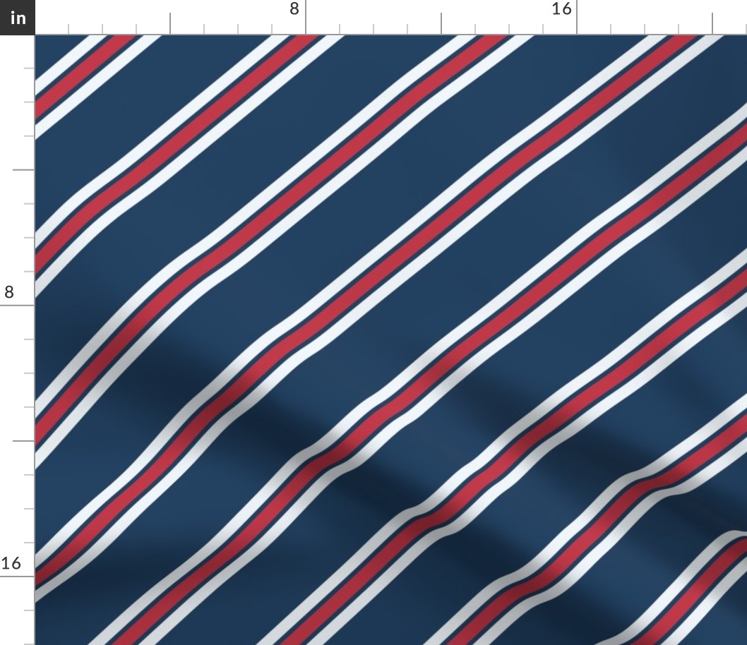 Stripes retro diagonal bandana nautical navy blue white red