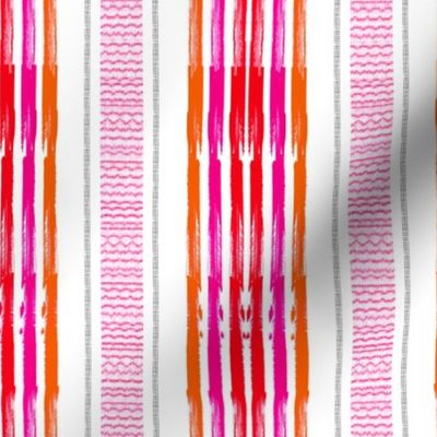 Pink Orange blanket Stripes vertical