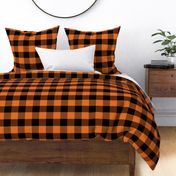 orange and black plaid gingham