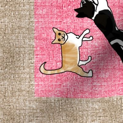Playful Cats Tea Towel