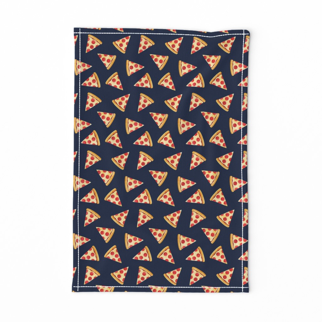 (1.75" scale) pizza slice (navy) food fabric C18BS