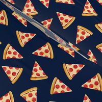 (1.75" scale) pizza slice (navy) food fabric C18BS