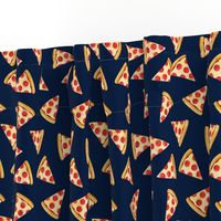 (1.75" scale) pizza slice (navy) food fabric C18BS