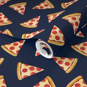 (1.75" scale) pizza slice (navy) food fabric C18BS