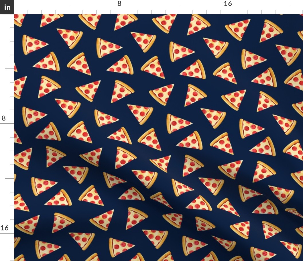 (1.75" scale) pizza slice (navy) food fabric C18BS