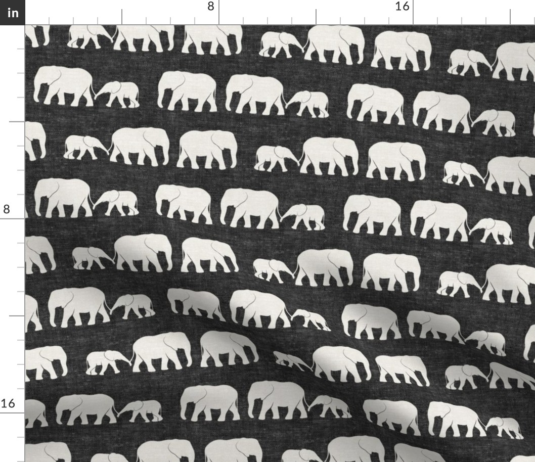 elephants march - charcoal