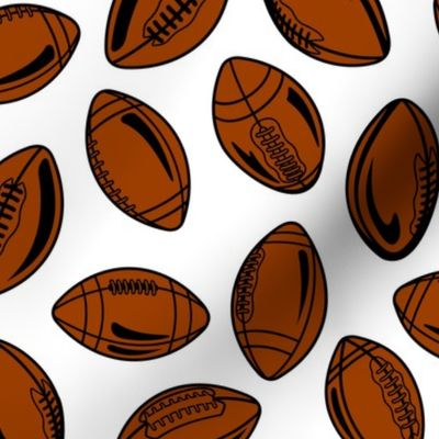 Footballs Brown Tossed on White