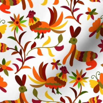 Native American Otomi Fall Colors Chickens