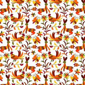 Native American Otomi Fall Colors Chickens