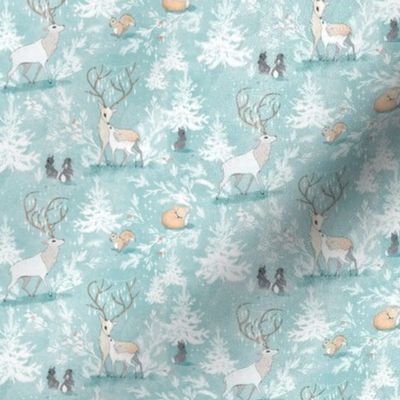 Vintage Woodland Christmas (ICE BLUE) Micro