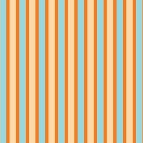 Spring Garden Stripes (2) with Pumpkin, Cantaloupe and Heavenly Blue - Large Scale