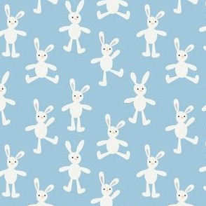 Bunny on baby blue