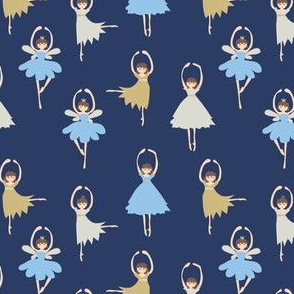 Ballerina on navy blue