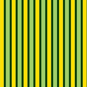 Spring Garden Stripes (2) with Dark Woods Green, Wasabi Green and Daffodil Yellow - Large Scale