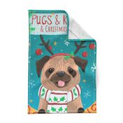 Tea Towel - Christmas Pug 