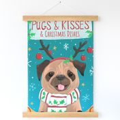 Tea Towel - Christmas Pug 