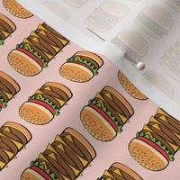 (1.5" scale) I love burgers - cookout fabric - pink C18BS (90)